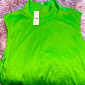 Talbots sleeveless lime green shirt.